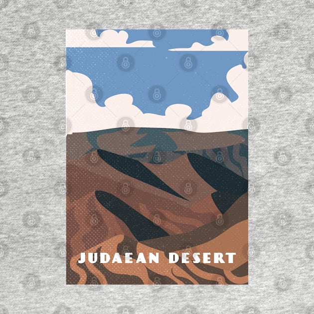 Judaean desert. Israel Retro travel poster by GreekTavern